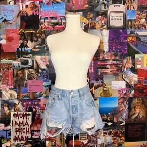 Levi’s 501 light wash denim shorts